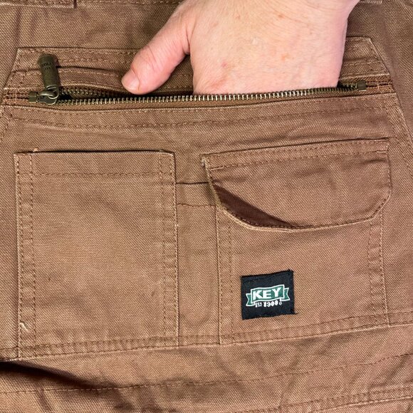 Key Size 40 Brown Cotton Overalls Carpenter *30.5" Inseam - Picture 8 of 16